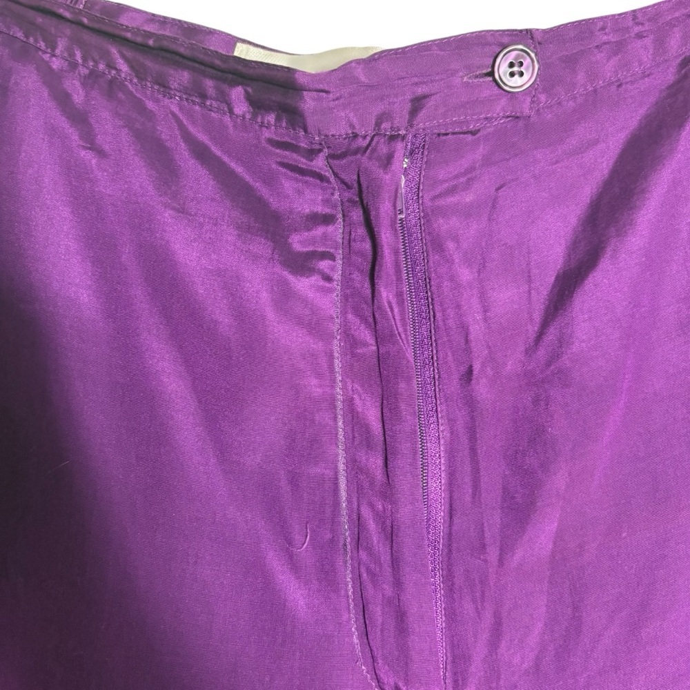 ALLISON WOODS VINTAGE/Y2K Floral Embroidery Floral Silk Blend Pants Size 12 - Picture 7 of 10